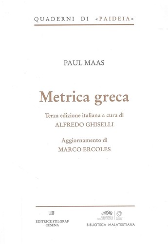 Libri Paul Maas - Metrica Greca