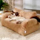 Pet Couch Bed Washable Cat Beds Fluffy Cat Sofa for Medium Small Dogs Non-Slip