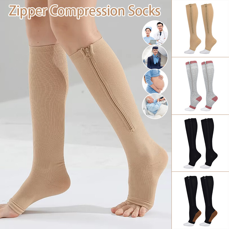 Zipper Compression Socks Varicose Veins Sports Socks Running