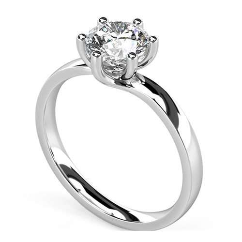 2.00 Ct Round Simulated Diamond Engagement Ring 14K Solid White Gold Size 6 7 - Picture 2 of 5