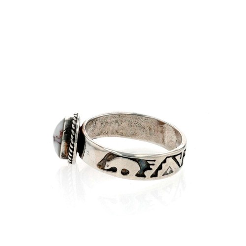 Vtg Navajo Sterling Silver Native American Grizzly Bear Mens Ring Ted Ott 12 - Picture 4 of 8