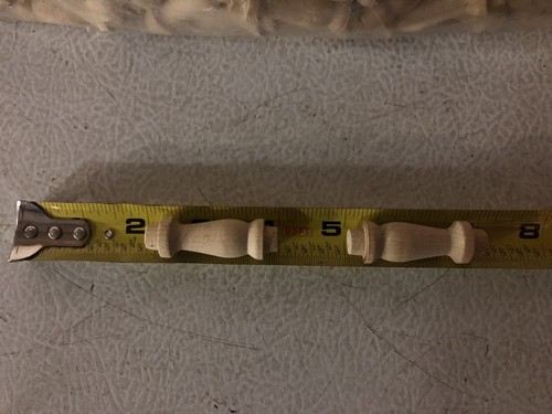 130 pcs-1½” Birch Turned Spindles-Finials clocks bed posts gallery plate rails - Picture 3 of 3