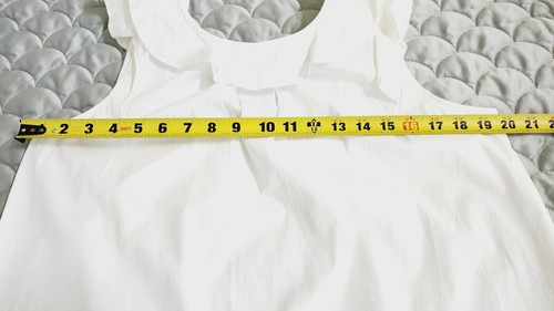 NWT! J. Crew Ruffle-trim white cotton poplin sleeveless top (size 10) - Picture 8 of 9