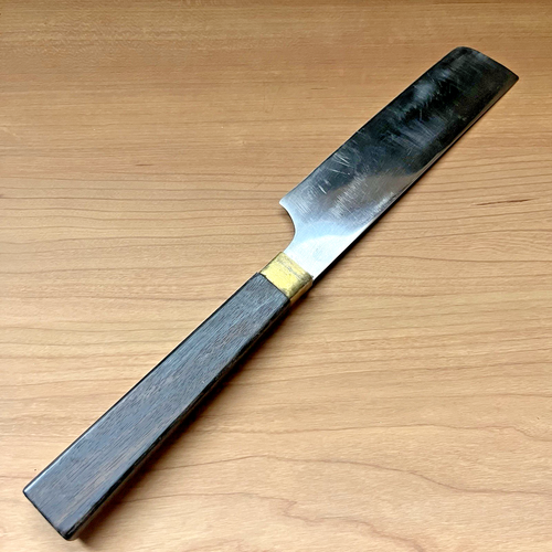 Antico coltello da cucina giapponese - acciaio Tougouko Kawai - raro artigianato anni '20 - Foto 4 di 24