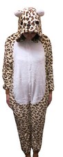 ABVERKAUF Leopard Overalls Kostüm Karneval Pyjama Schlafanzug Jumpsuit M Tier