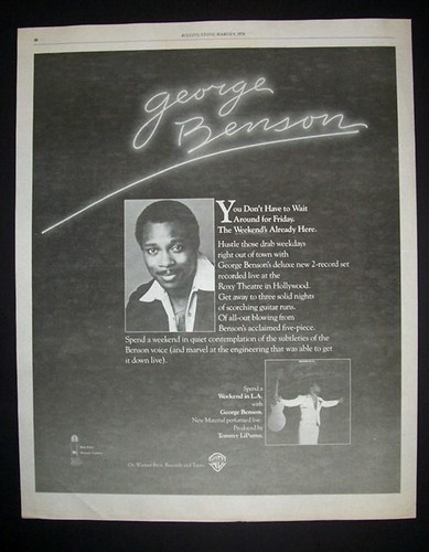 George Benson Weekend In L.A. 1978 Poster Type Ad, Promo Advert var.1