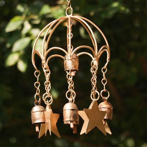 Handcrafted Star Christmas Wind Chimes Ethnic Decor Positive Energy and Serenity - Picture 4 of 5