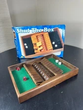 VTG Original Collectible Wood Double Shut The Box Dice Table Top Retro Math Game
