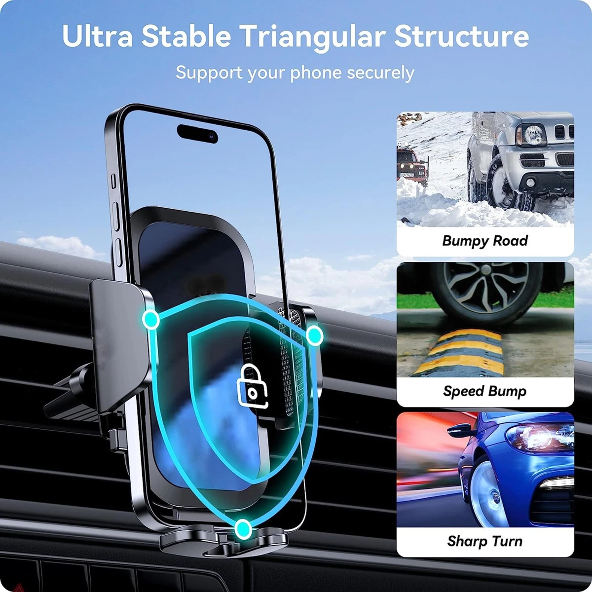 360° Universal Windscreen In Car Phone Holder Cradle Mount for IPhone  13/12/SE/7