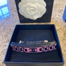 CHANEL resin barrette, NWT, black And Pink Ho...