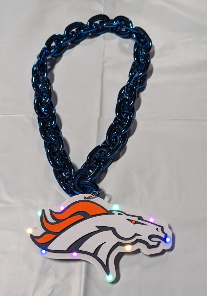 Denver Broncos Foam Fan Chain LIGHT UP Team LED Necklace Big Logo
