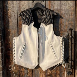 white leather vests