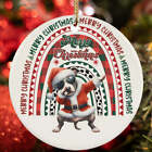 Merry Christmas Staffordshire Bull Terrier Dog Santa Dabbing Dance Ornament Gift