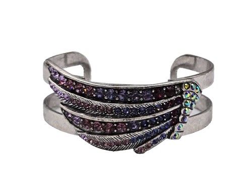 KIRKS FOLLY Barrette Purple Fabric Covered Bow Vintage Hair  display picture 3