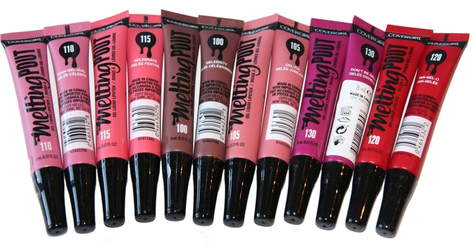 12 x Covergirl Melting Pout Gel Liquid Lipstick | 6 Shades | 2 of each Shade |
