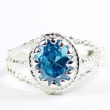 Glacier Blue CZ, 925 Sterling Silver Ladies Ring, SR070