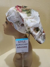 Winter Scene Women's Euro/Chef Surgical Scrub Hat/Cap Handmade