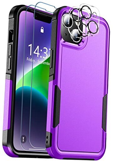 for iPhone 14 Case/iPhone 15 Case, [15 FT Military Grade Drop Dark Purple-image