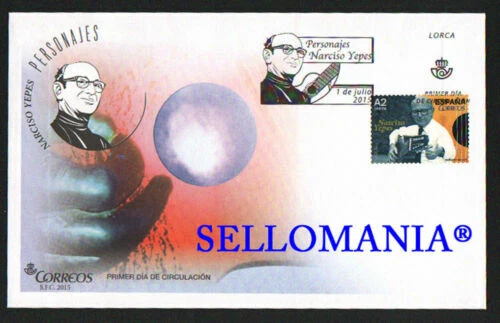 Sobres sobre primer día de España, sobre músicos, músicos