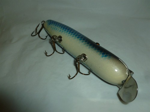 6-1/4 Inch Wood with Glass Eyes RESTORED Unbranded Musky Fishing Lure Lot 5-573 - Picture 10 of 12
