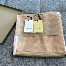 GUCCI GG Baby Kids Blanket White  Pink Gray Wool 84/84cm