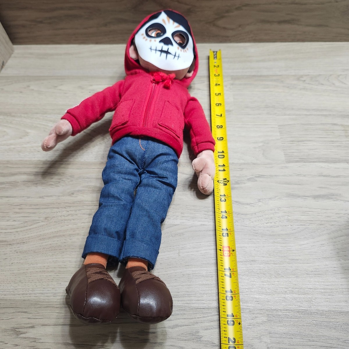 Disney Parks Coco Miguel Plush Hoodie W Working Zipper Felt Face