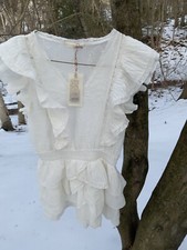 LoveShackFancy Corelli True White Mini Dress Size XS $395.00