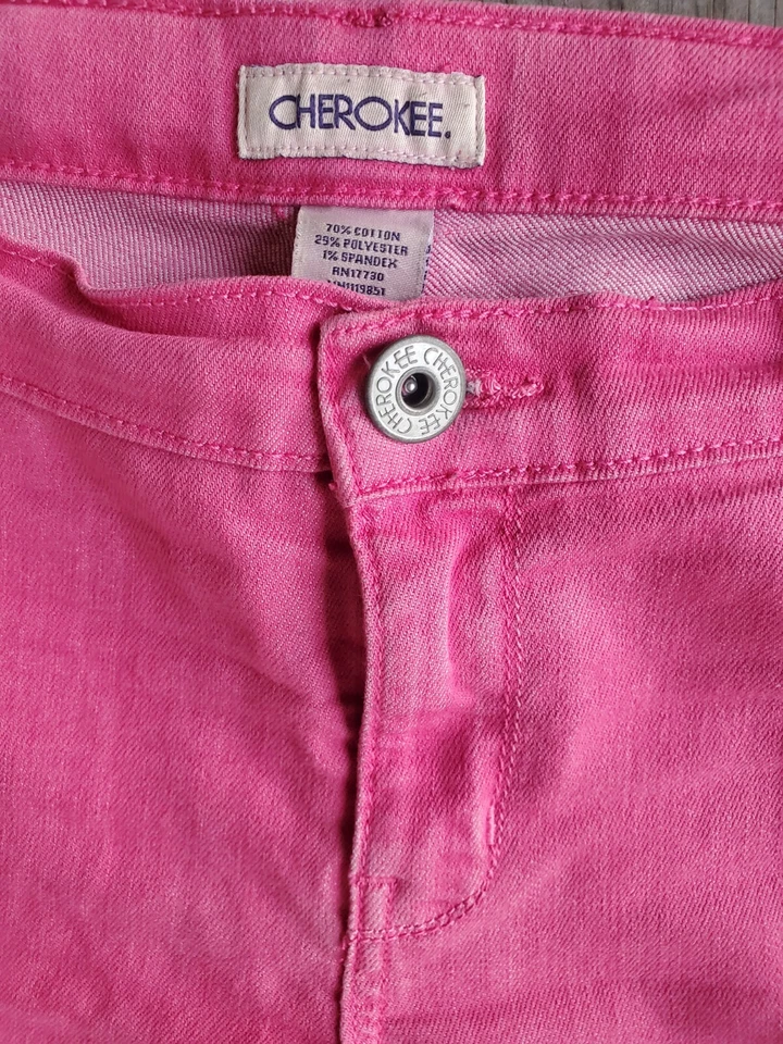 🌹Pantalones de mezclilla capri ligeros de verano para niñas Cherokee rosa talla 16🌹 Foto 3 de 4