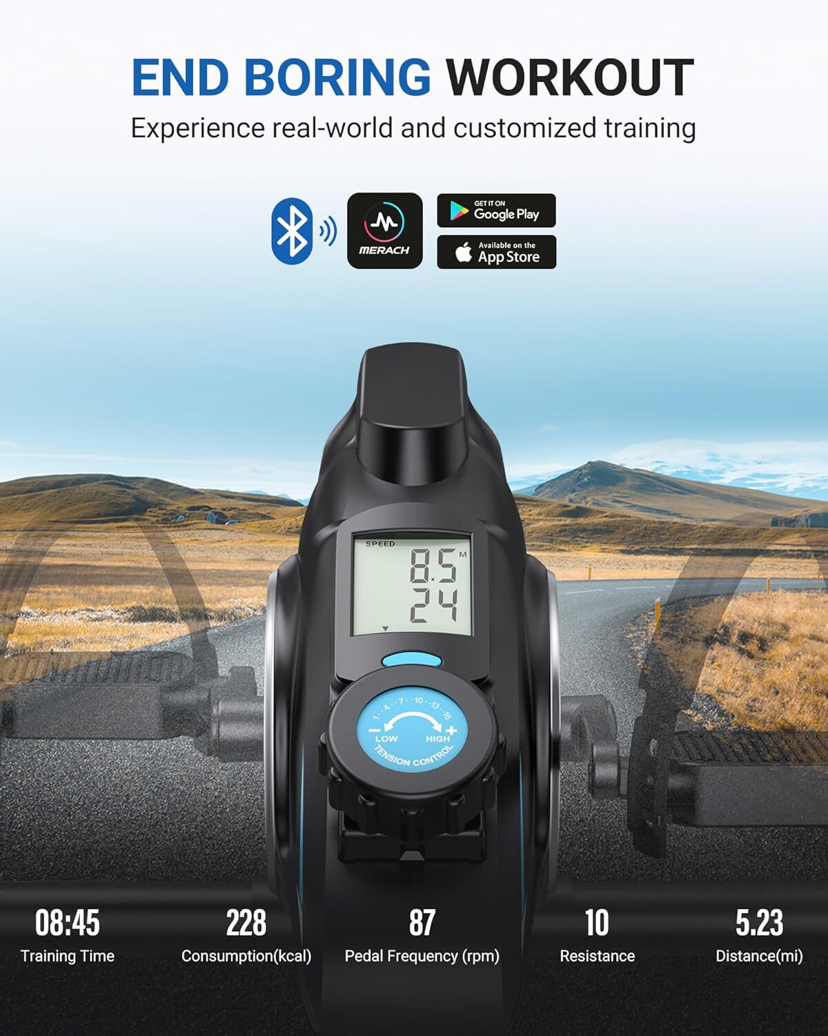 MERACH New S04 Quiet Magnetic Mini Exercise Bike Under Desk Bike Pedal Exerciser