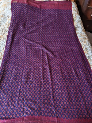 Large OSWAL  Indian Shawl Scarf Wrap / Bed Throw / Blanket  80'' By 40'' 