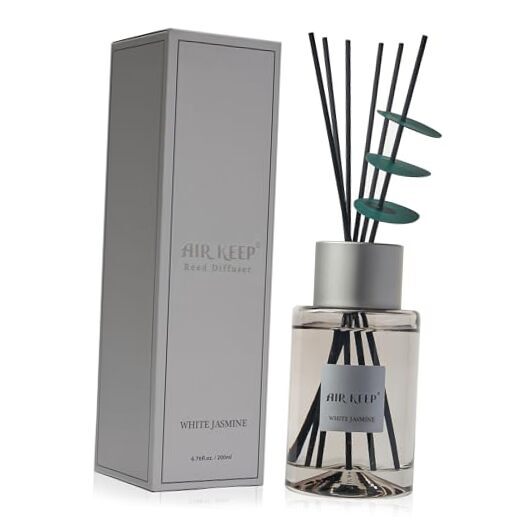 Reed Diffuser/Grey Reed Diffuser Set/6.7 oz(200ml)/Oil Diffuser & White Jasmine-image