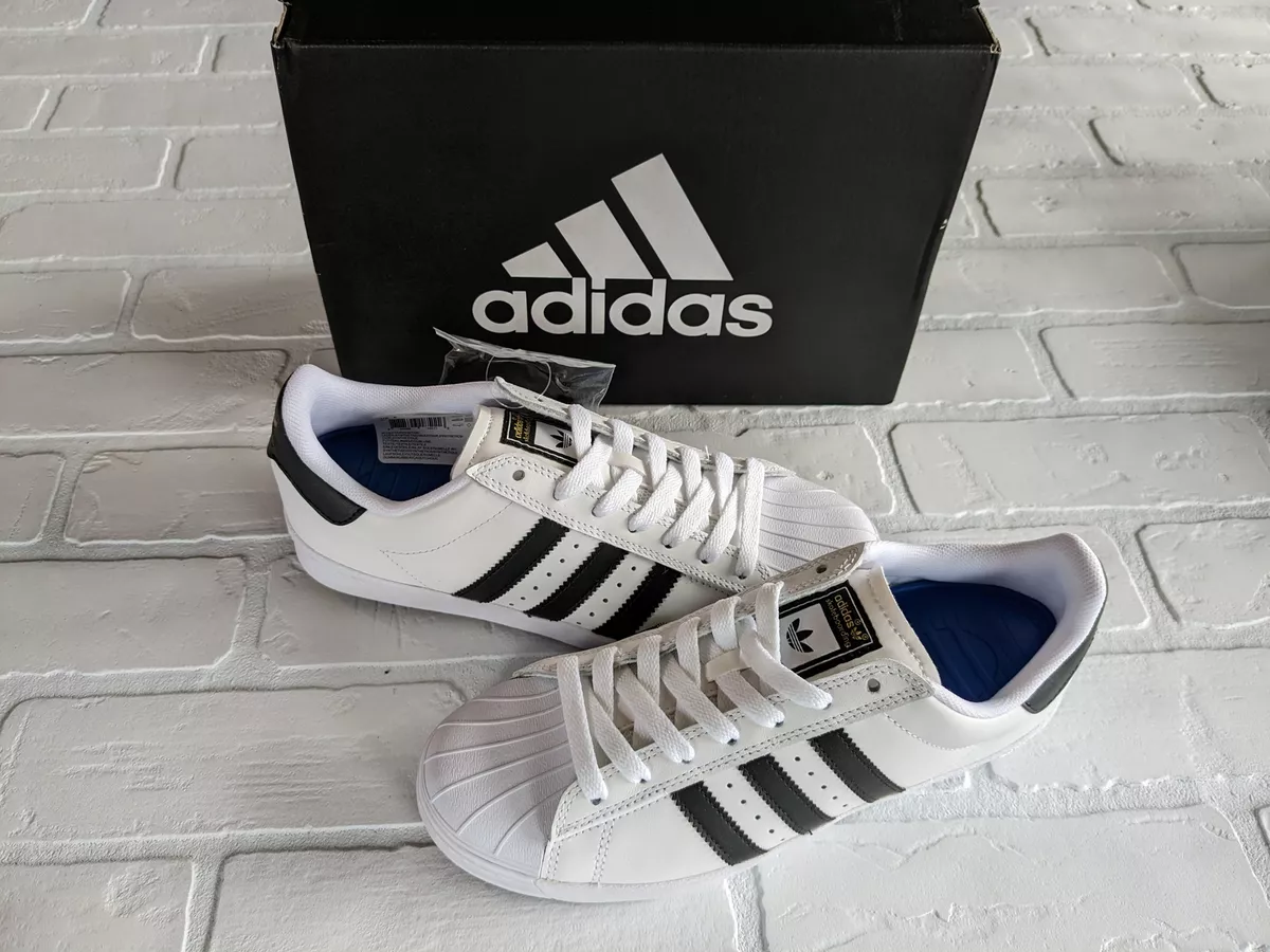 Adidas Superstar Vulc Adv White Black Stripes Skateboard Sneakers Shoes Size 6