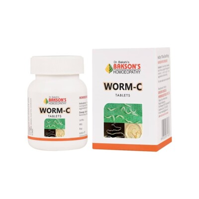 Bakson Homeopathy Worm-C for Deworming of Worms, Threadworms (75 Tablets)