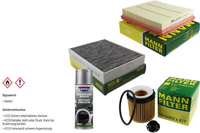 MANN-FILTER Paket + Presto Klima-Reiniger für BMW 3er F30 Touring F31