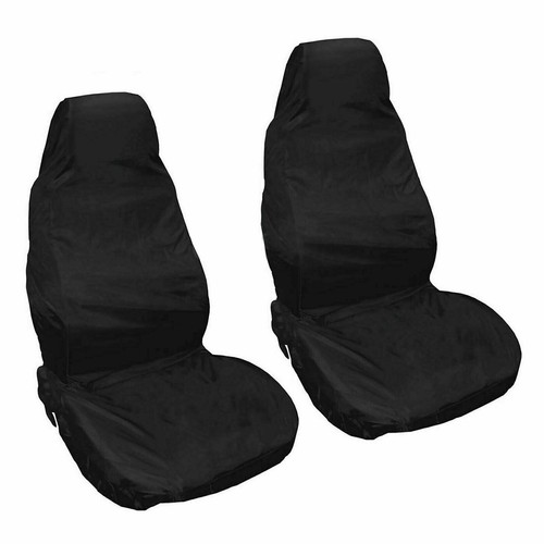 2 x BROOKSTONE Nylon Front Car Van Seat Covers Protectors in Black
