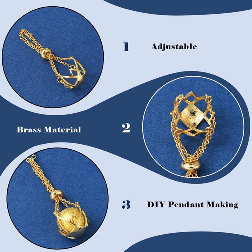 2x Dijes Colgantes Jaula Perla Latón Ajustables Colgante para Hacer Joyas de Perlas - Imagen 4 de 5
