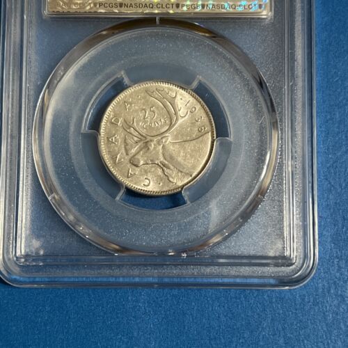 1938 Canada Silver 25 Cents PCGS AU55 - Picture 3 of 4