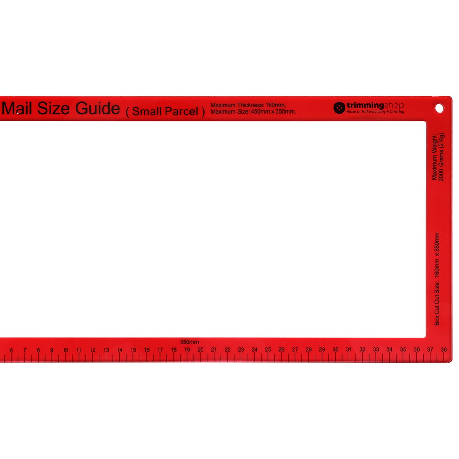 Parcel Ruler Royal Mail PPI Postage Letter Parcel Size Guide Post Office Postal ...