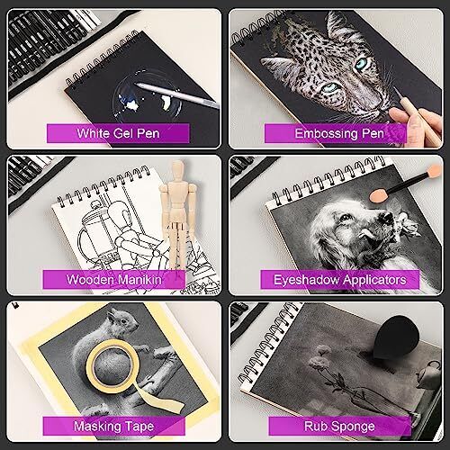 HIFORNY Pcs Drawing Set Sketching Kit - Sketch Pencils Art Supplies for 70 - Picture 7 of 8