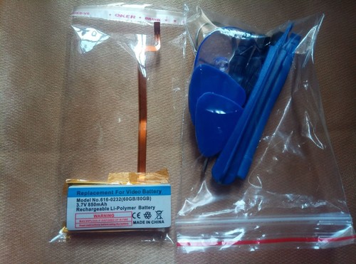 3,7V 850mAh Li-Ion Akku für iPod Video 5. Gen 5 Gen 60GB 80GB A1136 + Werkzeug - Bild 11 von 12