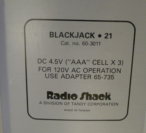 RadioShack EC-21 BlackJack 21 Calculator with Case & Manual - TESTED - Picture 5 of 12
