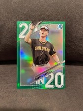 2020 Bowman Chrome Draft 20 in 20 Green Refractor Robert Hassell /99