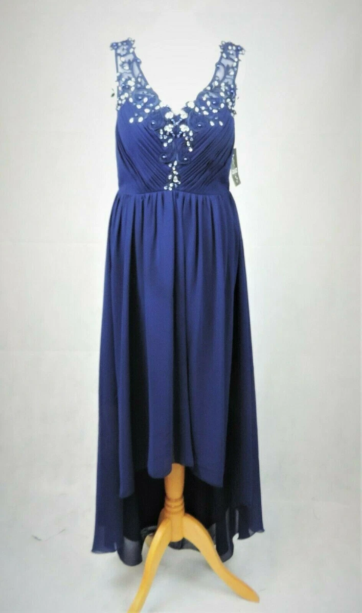 Quiz navy chiffon high neck shop maxi dress