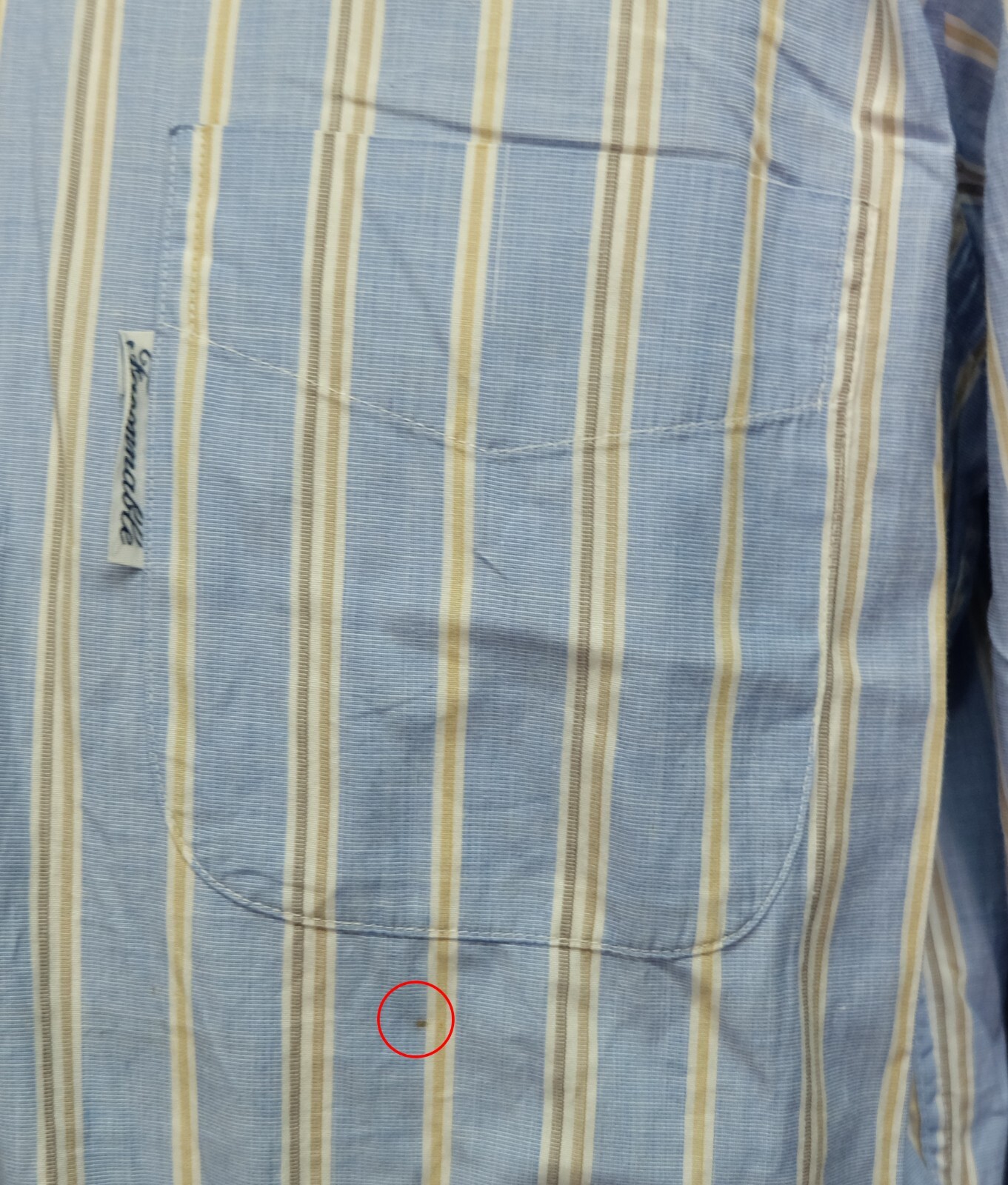 Faconnable Button Down Light Blue Striped Cotton … - image 9
