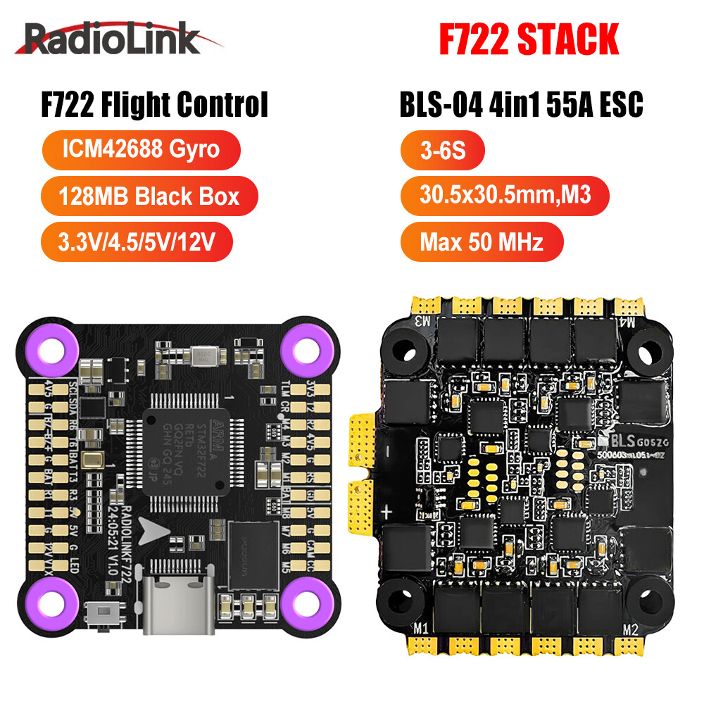 Radiolink F722 Flight Control 128MB Black Box 55A ESC For Flying