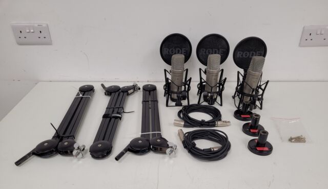 3 microfoni a condensatore RØDE (Rode) NTA-1 con supporti schermi pop e supporti- 3 microfoni a condensatore RØDE (Rode) NTA-1 con supporti schermi pop e supporti-