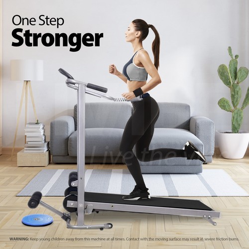 FitnessLab Manual Treadmill Mini Incline Fitness Machine Walking Home Gym Exerci - Picture 3 of 11