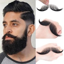 Makeup Fake Beard Men Mustache Human Hair Body Care Fake Facial Hair Cosplay UK