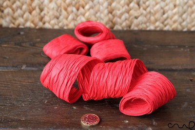12 x rote Papierrolle (15 m) Maulbeerpapier Bastelband 1,5'' breit Geschenkverpackung Basteln 