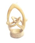 Hand-Carved African Soapstone Love Knot Sculpture - 8"